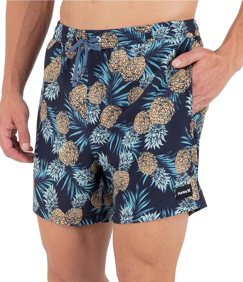 Hurley Cannonball 6#double; Inseam Volley Pineapple Swim Trunks