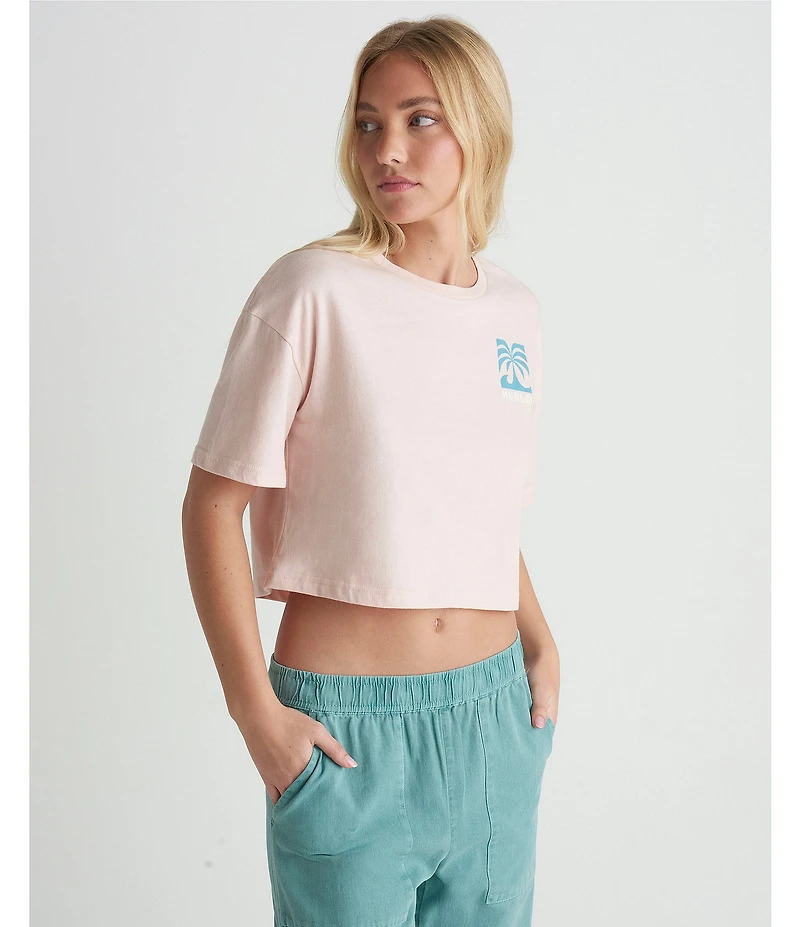 Hurley Coast To Coast Short Sleeve Boxy Cropped Graphic T-Shirt
