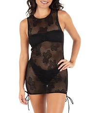 Hurley Daisy Mesh Crochet Crew Neck Swim Cover-Up