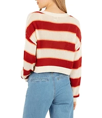 Hurley Delta Striped Cropped Knit Sweater