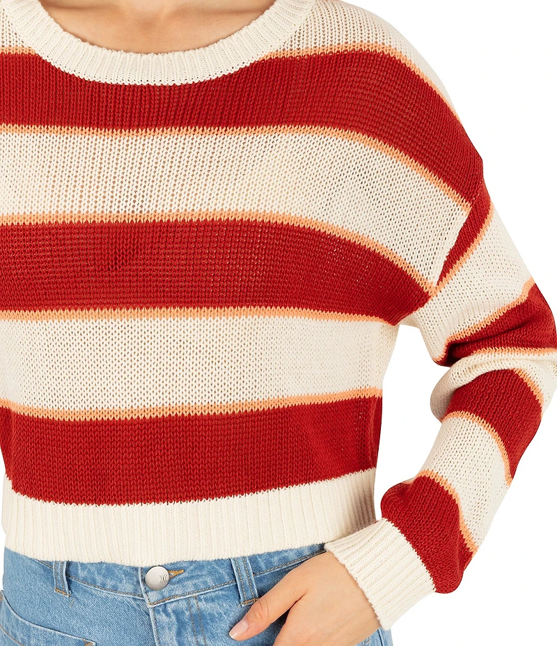 Hurley Delta Striped Cropped Knit Sweater