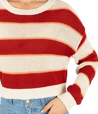 Hurley Delta Striped Cropped Knit Sweater