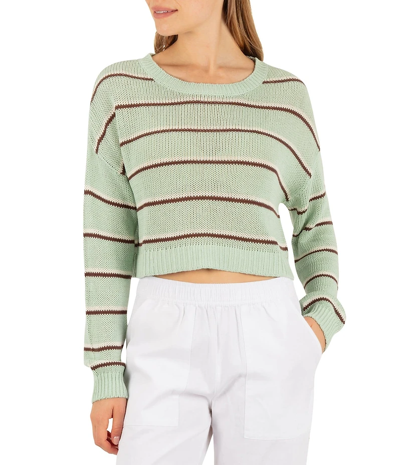Hurley Delta Striped Cropped Knit Sweater