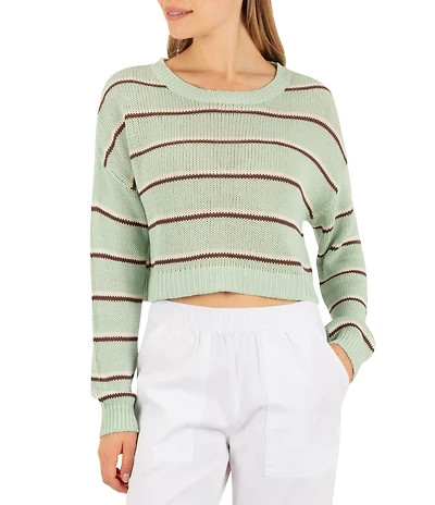 Hurley Delta Striped Cropped Knit Sweater