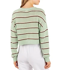 Hurley Delta Striped Cropped Knit Sweater