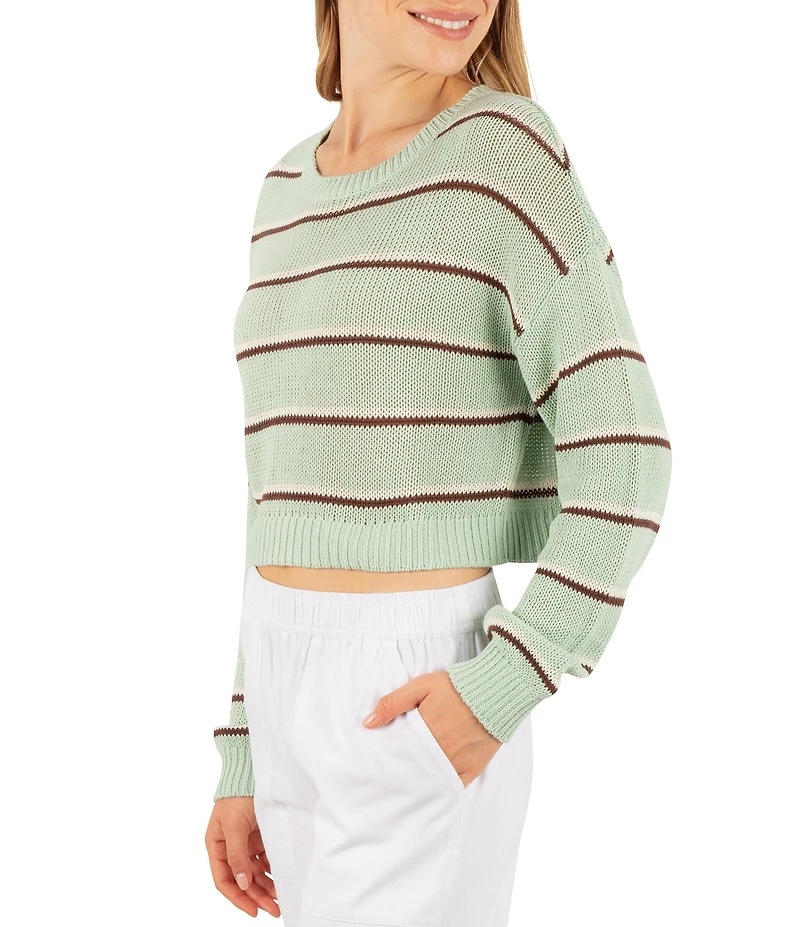 Hurley Delta Striped Cropped Knit Sweater