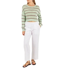 Hurley Delta Striped Cropped Knit Sweater