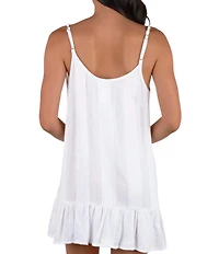 Hurley Dobby Gauze Stripe Scoop Neck Mini Dress Swim Cover-Up