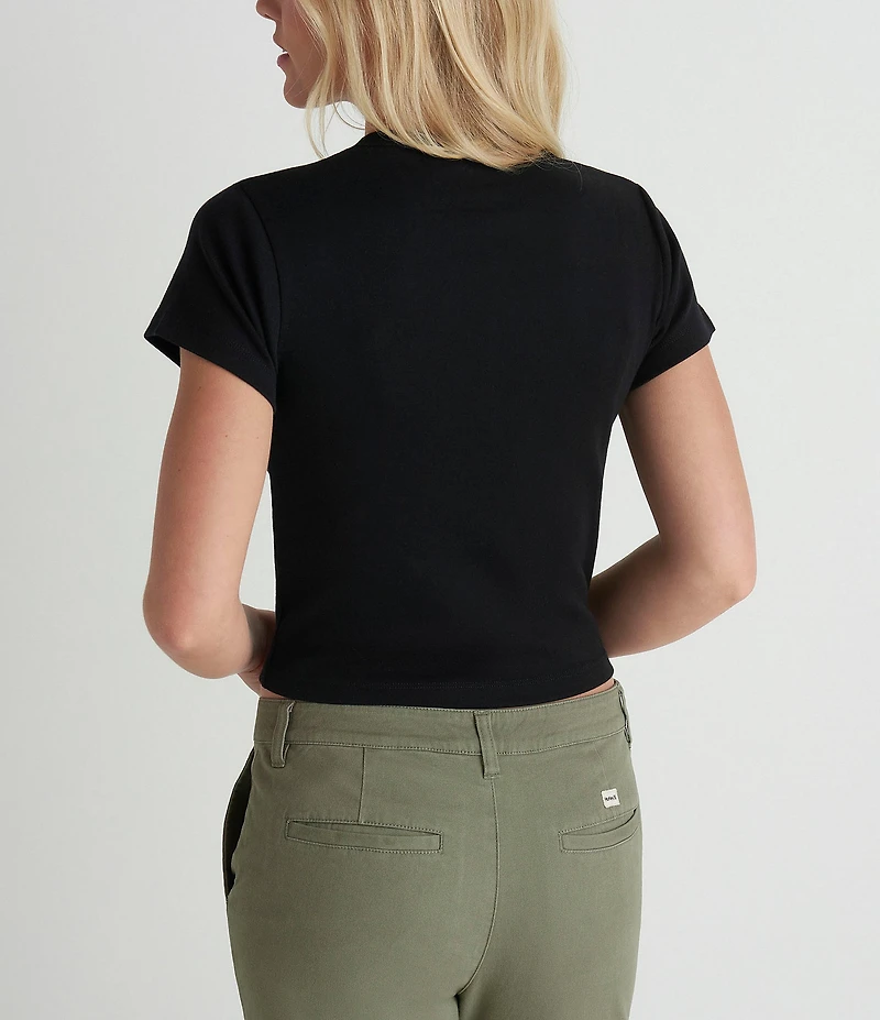 Hurley El Dorado Short Sleeve Cropped Graphic Baby Rib Knit T-Shirt