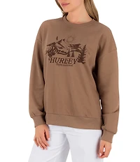 Hurley Escapism Long Sleeve Oversized Fleece Sweatshirt