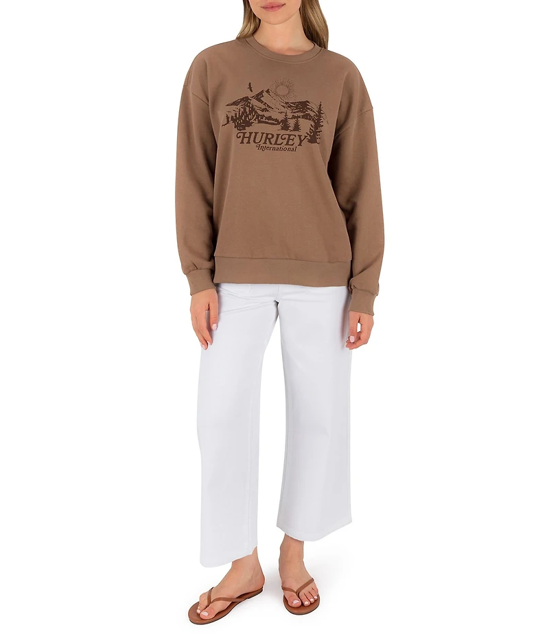 Hurley Escapism Long Sleeve Oversized Fleece Sweatshirt