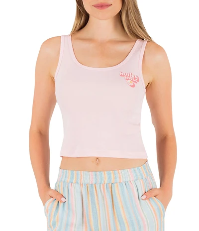 Hurley Groovy Cropped Ribbed Knit Tank Top