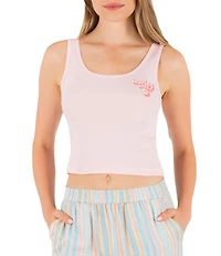 Hurley Groovy Cropped Ribbed Knit Tank Top
