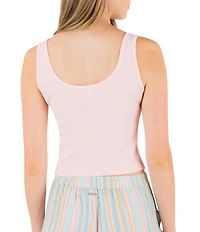 Hurley Groovy Cropped Ribbed Knit Tank Top