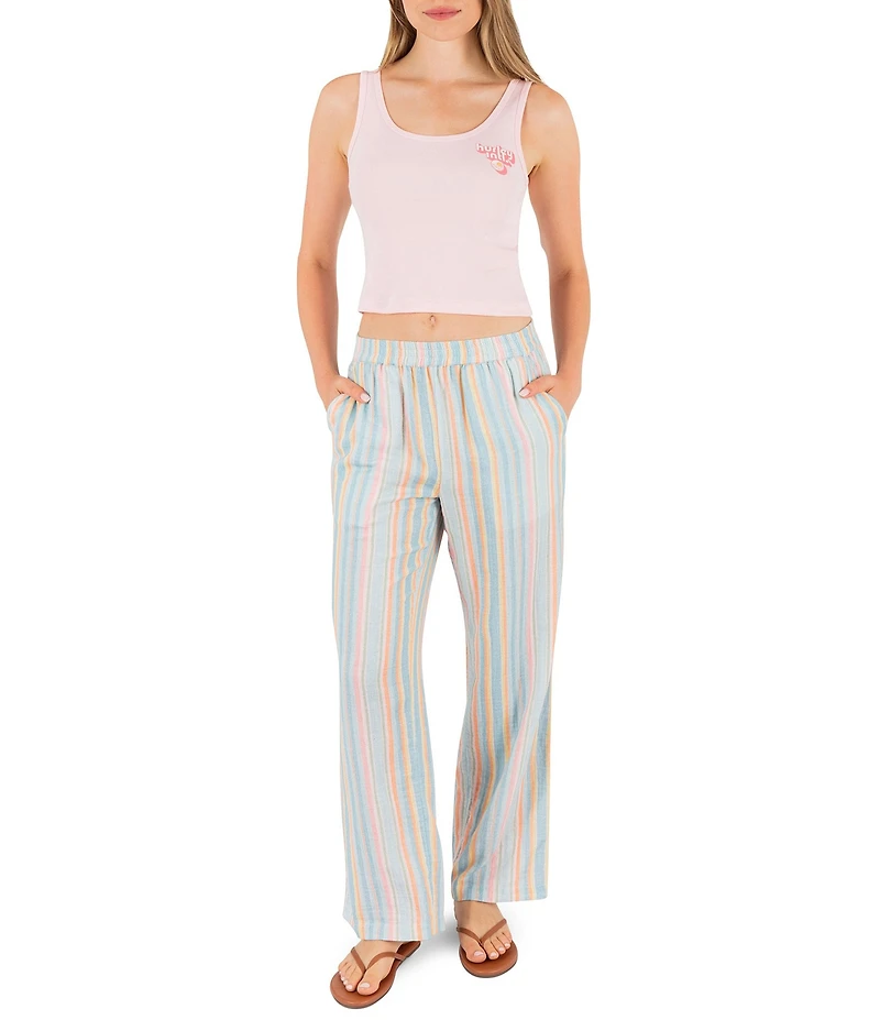 Hurley Groovy Cropped Ribbed Knit Tank Top