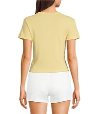 Hurley Hibiscus Stamp Short Sleeve Ribbed Knit Baby T-Shirt