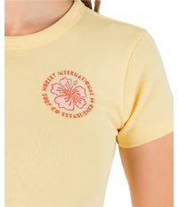Hurley Hibiscus Stamp Short Sleeve Ribbed Knit Baby T-Shirt