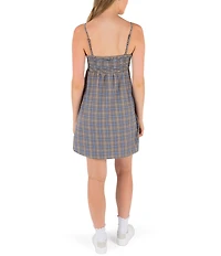 Hurley Isla Plaid Smocked Back Dress