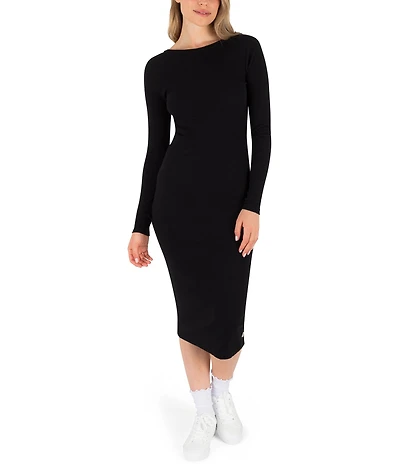 Hurley Just A Girl Long Sleeve Sheath Midi Dress