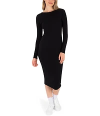Hurley Just A Girl Long Sleeve Sheath Midi Dress