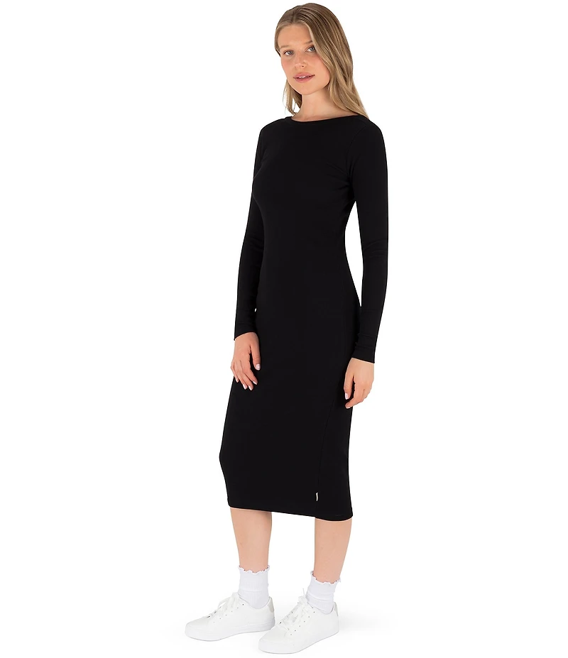 Hurley Just A Girl Long Sleeve Sheath Midi Dress