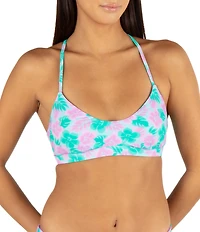 Hurley Lani Floral Adjustable Strap Bikini Swim Top