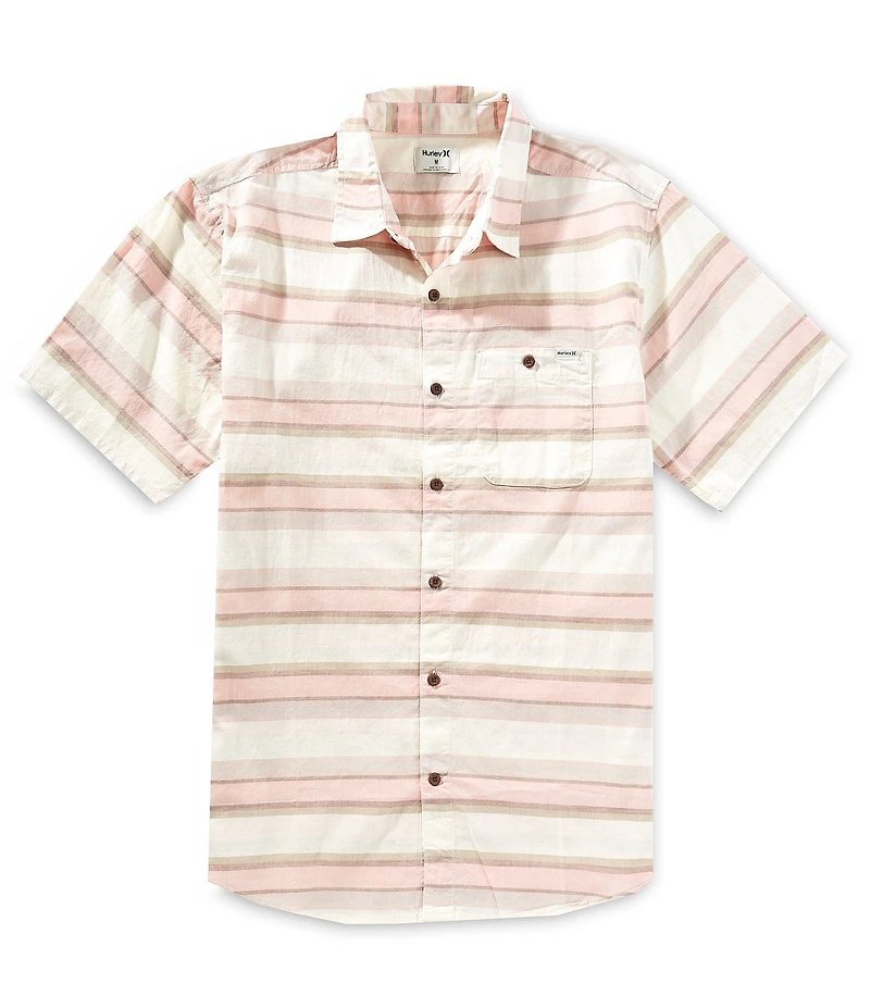 Hurley Lido Horizontal Stripe Short Sleeve Woven Shirt