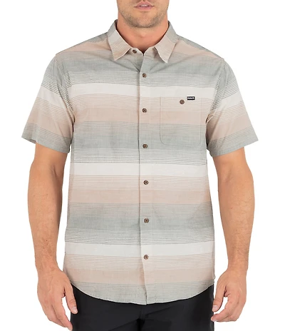 Hurley Lido Horizontal Stripe Short Sleeve Woven Shirt