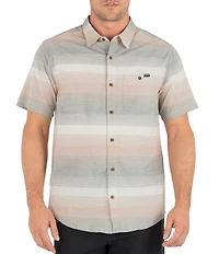 Hurley Lido Horizontal Stripe Short Sleeve Woven Shirt