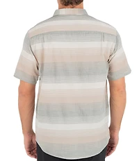 Hurley Lido Horizontal Stripe Short Sleeve Woven Shirt