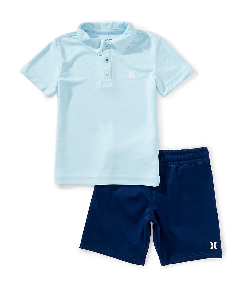 Hurley Little Boys Short Sleeve Belmont H20-Dri Polo Shirt & Coordinating Shorts Set