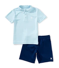Hurley Little Boys Short Sleeve Belmont H20-Dri Polo Shirt & Coordinating Shorts Set