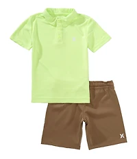 Hurley Little Boys Short Sleeve Belmont H20-Dri Polo Shirt & Coordinating Shorts Set