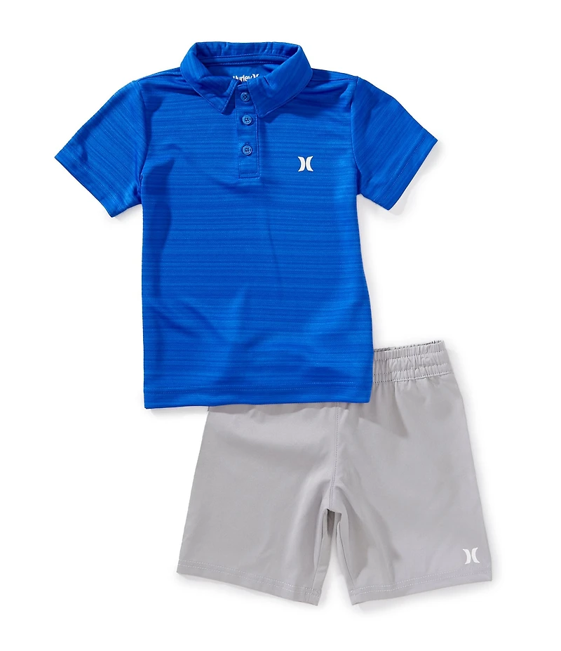 Hurley Little Boys Short Sleeve Belmont H20-Dri Polo Shirt & Coordinating Shorts Set