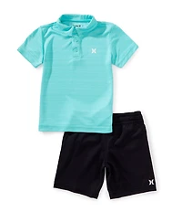 Hurley Little Boys Short Sleeve Belmont H20-Dri Polo Shirt & Coordinating Shorts Set