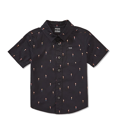 Hurley Little Boys Short Sleeve Printed Button-Down Woven Shirt