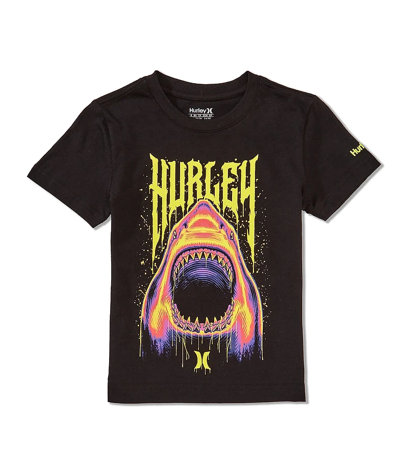 Hurley Little Boys Short Sleeve Shark Drip Graphic T-Shirt