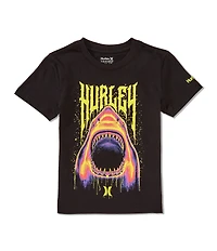 Hurley Little Boys Short Sleeve Shark Drip Graphic T-Shirt