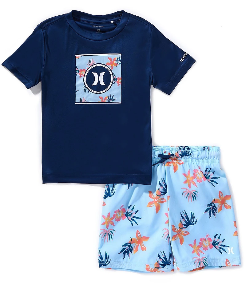 Hurley Little Boys H20-DRI 2-Piece Tropical Floral Swim Set