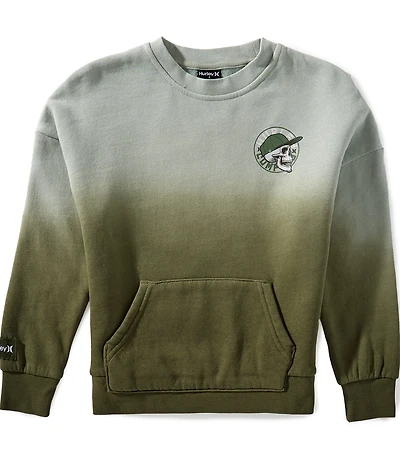 Hurley Little Boys Long-Sleeve Dip-Dyed Oversized Brushed-Back Fleece Sweatshirt