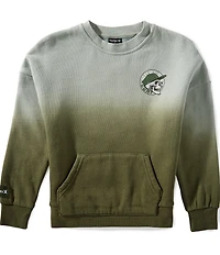 Hurley Little Boys Long-Sleeve Dip-Dyed Oversized Brushed-Back Fleece Sweatshirt