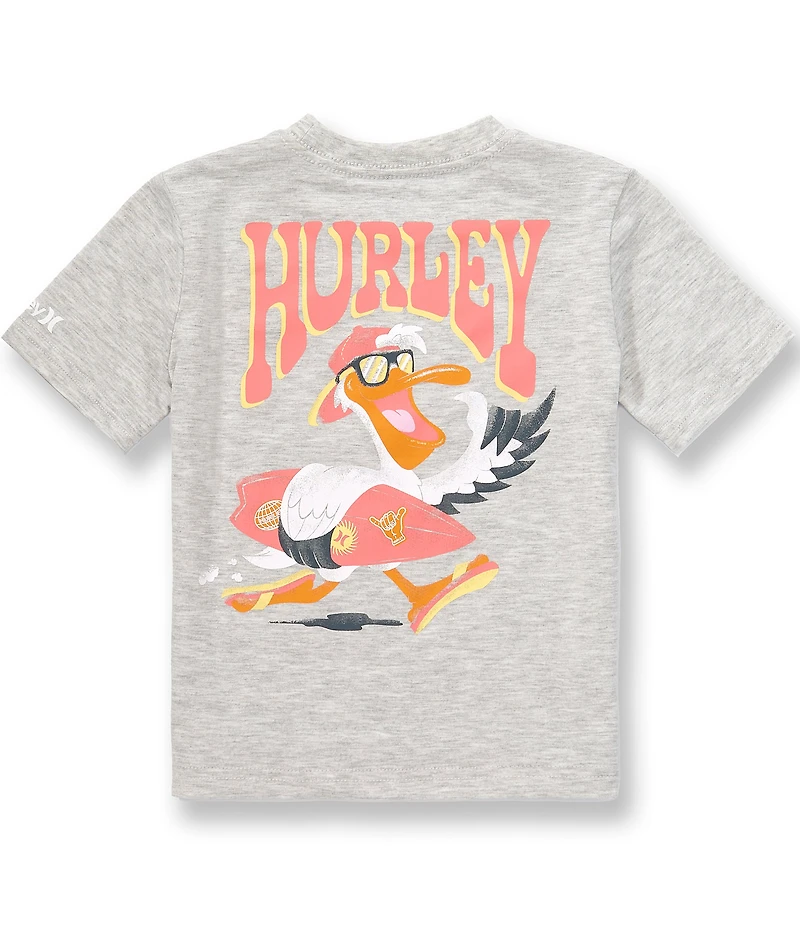 Hurley Little Boys Short Sleeve Pelican Heathered Jersey T-Shirt