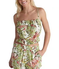 Hurley Malibu Sleeveless Floral Printed Cropped Camisole