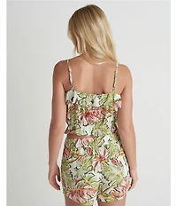 Hurley Malibu Sleeveless Floral Printed Cropped Camisole