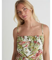 Hurley Malibu Sleeveless Floral Printed Cropped Camisole