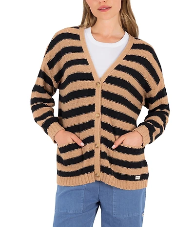 Hurley No Barriers Long Sleeve Striped Cardigan