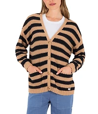 Hurley No Barriers Long Sleeve Striped Cardigan