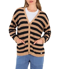 Hurley No Barriers Long Sleeve Striped Cardigan