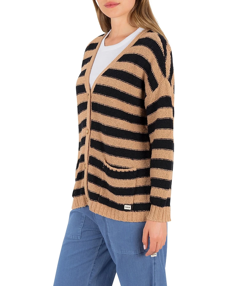Hurley No Barriers Long Sleeve Striped Cardigan