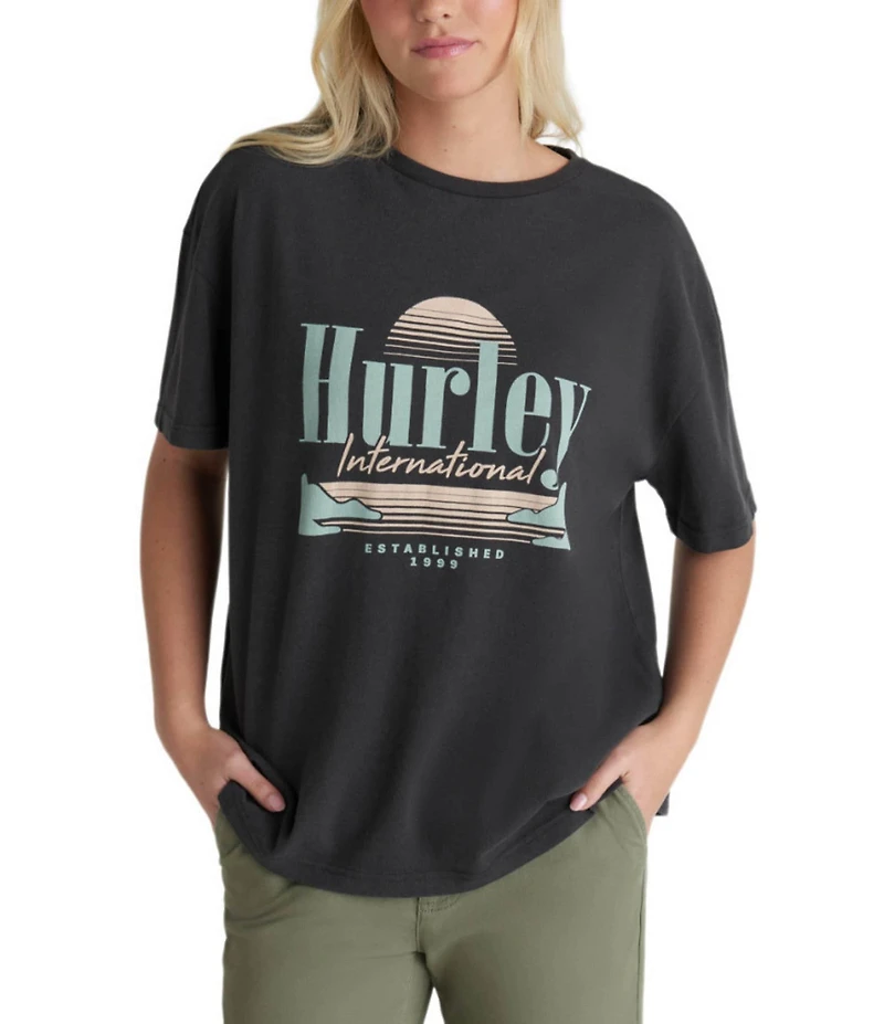 Hurley Racquet Graphic Short-Sleeve Boyfriend T-Shirt